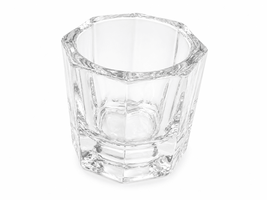 Glass dampen dish for syringing gel into